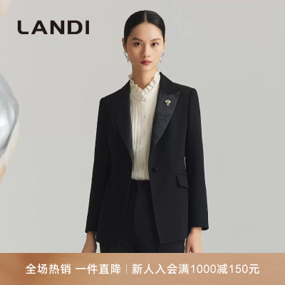 LANDI新中式缎面提花西装外套