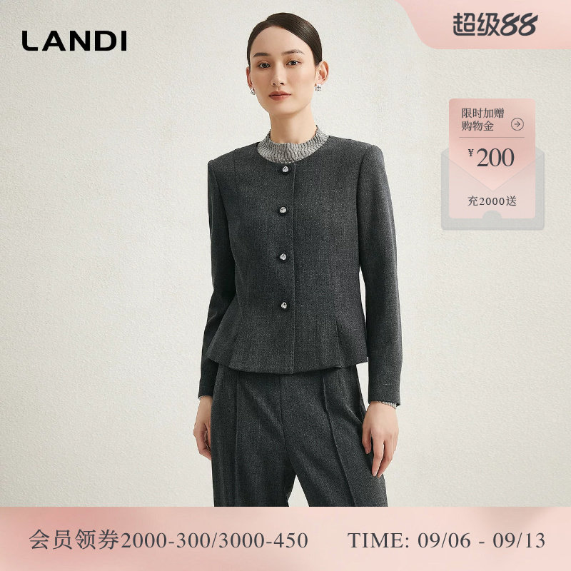 LANDI格雷系时尚圆领西装图片