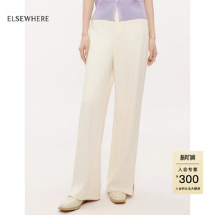 商场同款 新款 裤 女25秋季 子直筒休闲百搭阔腿裤 ELSEWHERE珂思
