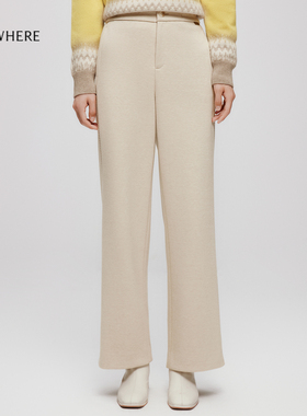 ELSEWHERE珂思【商场同款】直筒休闲百搭阔腿裤子女2025冬季新款