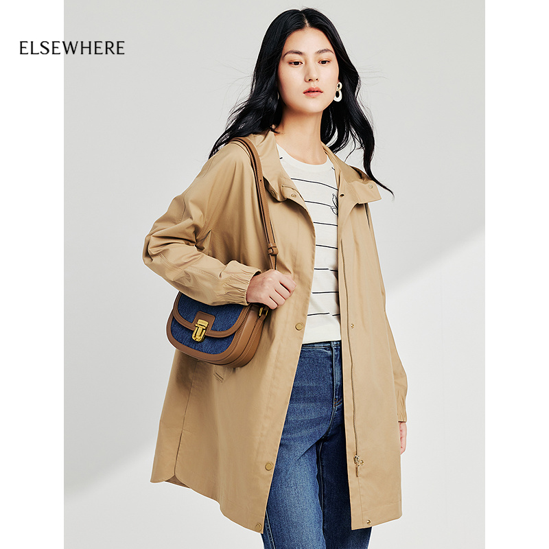 珂思文艺休闲风衣外套