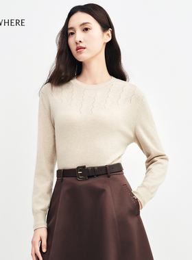 【美丽诺羊毛】ELSEWHERE珂思商场同款针织衫女上衣秋季新款