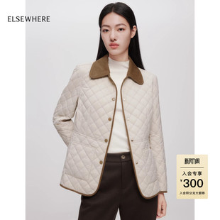 新款 ELSEWHERE珂思 菱格纹轻薄棉服外套2025秋季 经典 商场同款