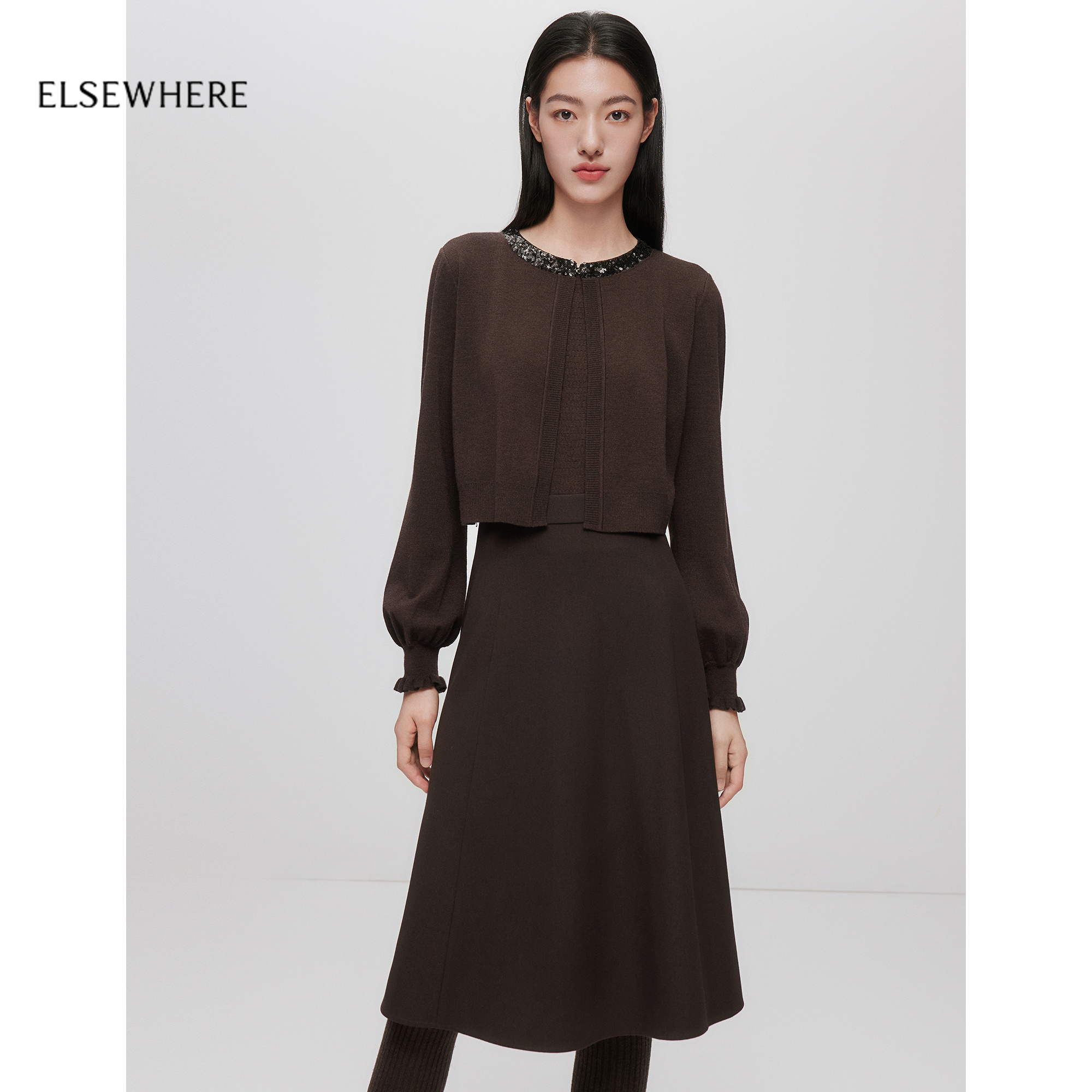 珂思假两件气质连衣裙