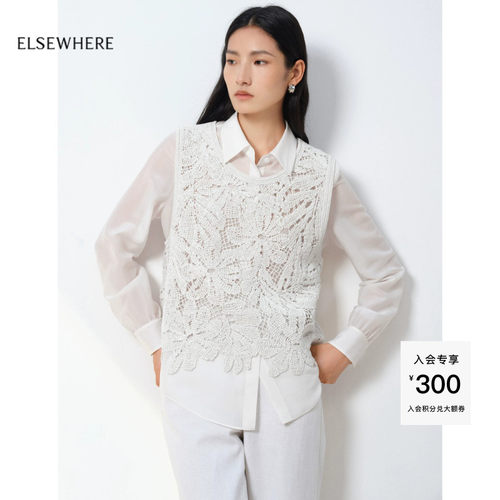 珂思蕾丝上衣POLO领针织衫