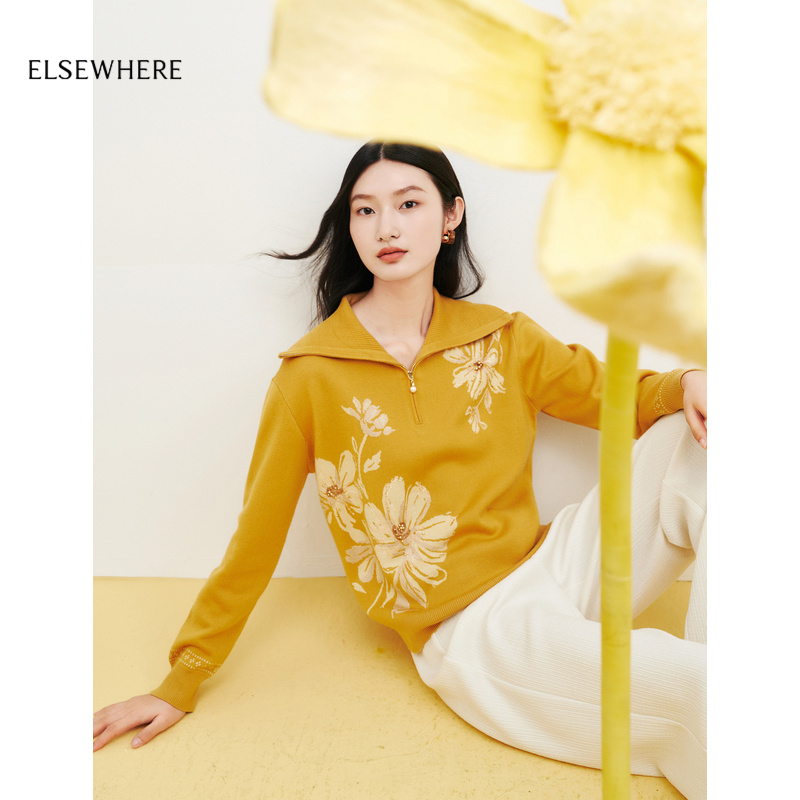 绢丝羊毛针织衫ELSEWHERE珂思