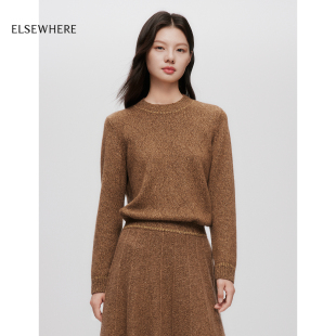 无龄感针织衫 ELSEWHERE珂思商场同款 女2025冬新款 桑蚕丝羊绒