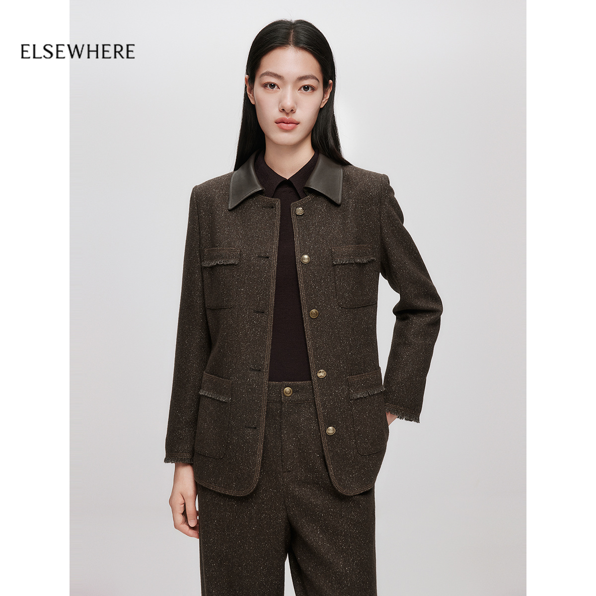 珂思羊毛桑蚕丝老钱风外套