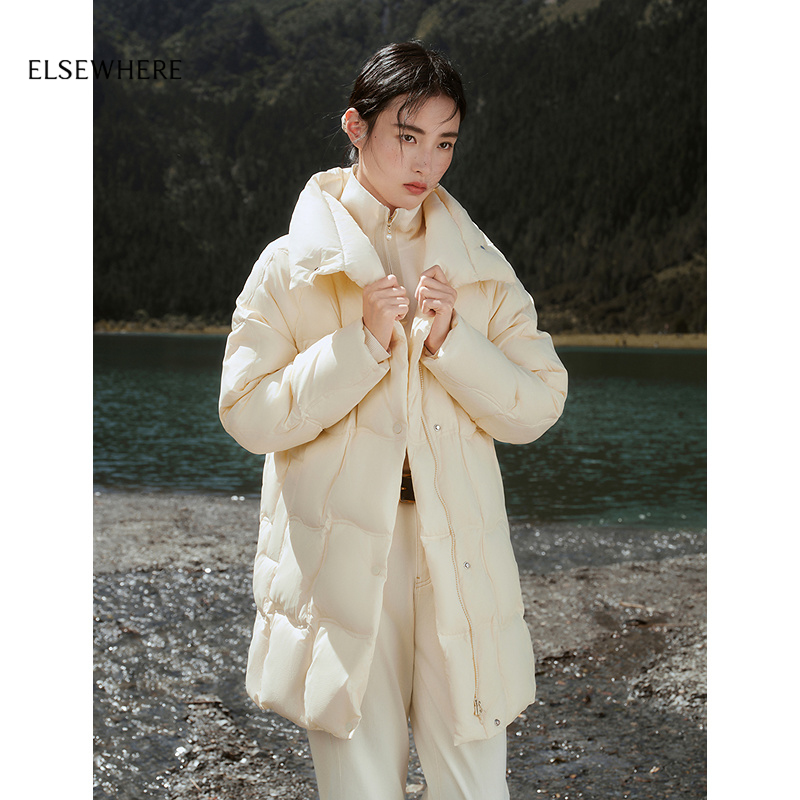 ELSEWHERE珂思面包羽绒服翻领