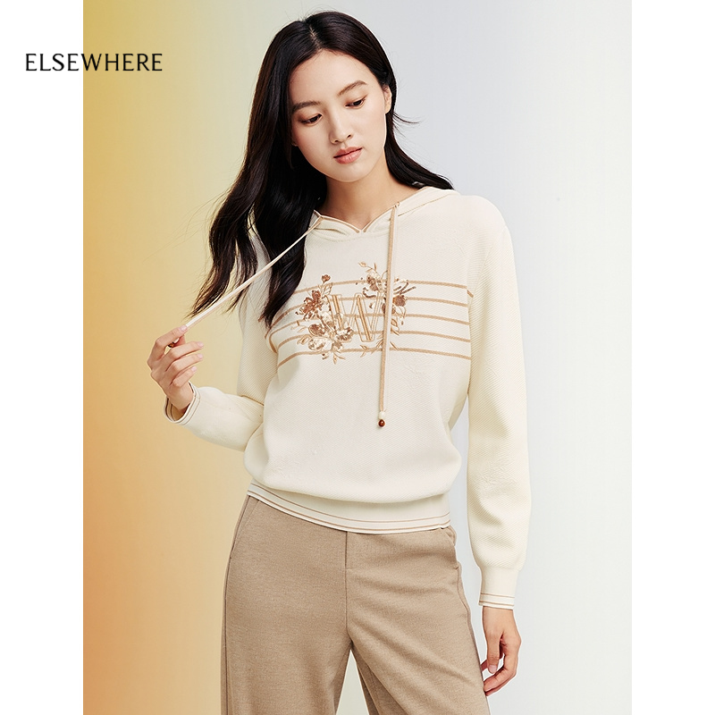 ELSEWHERE珂思时尚连帽针织衫