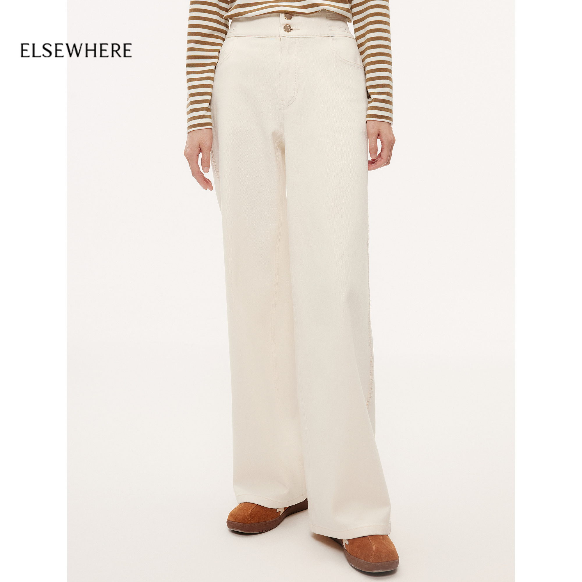 珂思时尚闪葱直筒牛仔裤