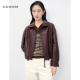 ELSEWHERE珂思商场同款 新款 利落绵羊皮短款 翻领外套女2026春季