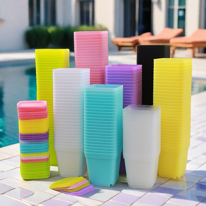 Small Plastic Plant Flower Pots - Desktop Succulent Planter