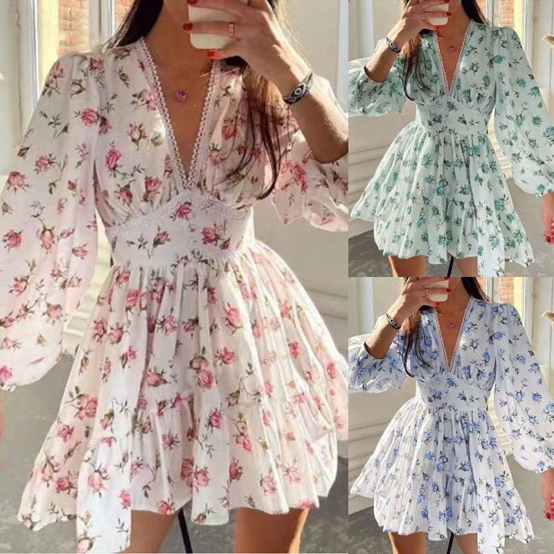 Women's Summer Short Mini Dress, Casual Slim Fit Party Dress图片