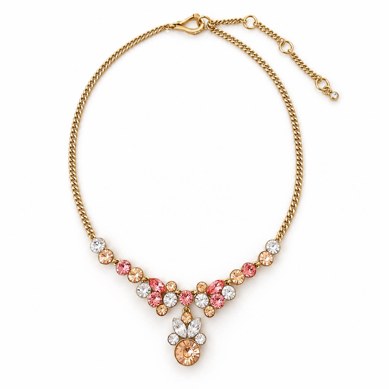 URCHOICE彩色水晶多层锁骨链