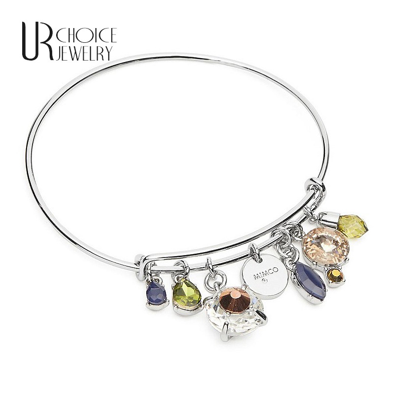 【UR CHOICE】GENUINE●澳洲MMO小众奢蓝色水晶通勤风银色手镯