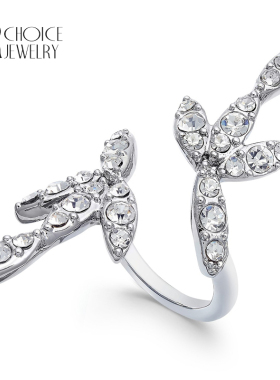 美国银色开口戒指