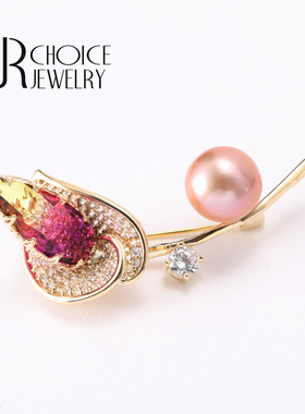 【UR CHOICE】QUEEN●天然爱迪生珍珠异色高光12-13MM马蹄莲胸针