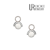 GENUINE URCHOICE 澳洲MMO小众奢玫天然白松石通勤风耳环耳饰