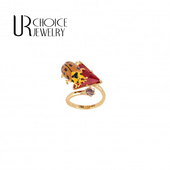 样品室孤品褐红色昆虫系列戒指开口指环 法国LES正品 CHOICE