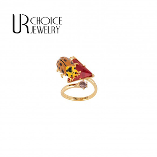 【UR CHOICE】法国LES正品样品室孤品褐红色昆虫系列戒指开口指环
