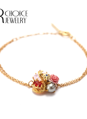 法国浅粉色珍珠手链