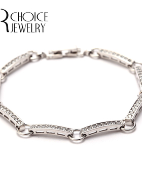 珠宝925银A级白色锆石手链定制