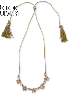 【UR CHOICE】GENUINE●英国新兴品牌MarchS橘粉色镶嵌项链毛衣链