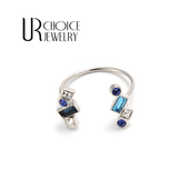 定制珠宝日本贵和施家水晶渐变色蓝色系戒指 QUEEN CHOICE