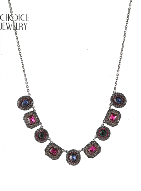 美国水晶质感短项链