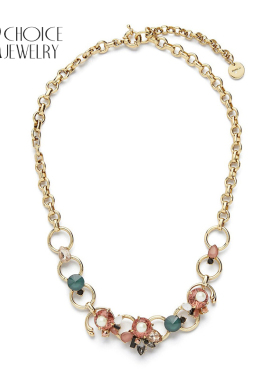 小众水晶金色项链