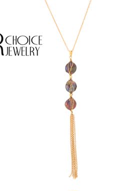 URCHOICE巴洛克紫珍珠流苏项链