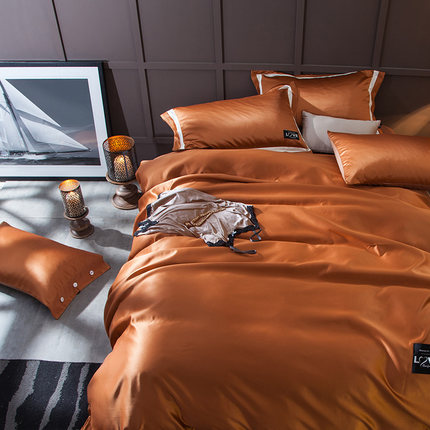 七好啄木鸟A水洗真丝B纯棉四件套套件1.5米1.8m床上用品床被套2.0