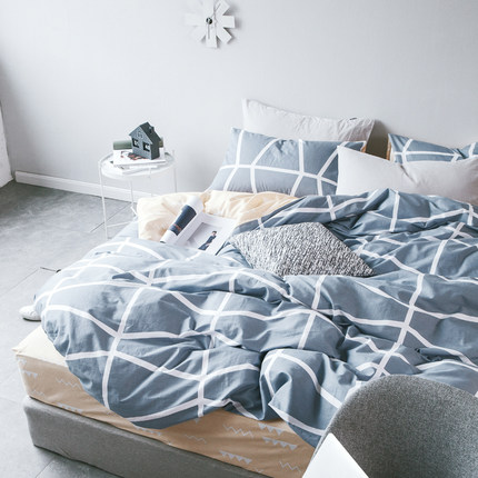 纯棉四件套全棉套件1.5米1.8m双人床上用品被套床单1.2m三件套