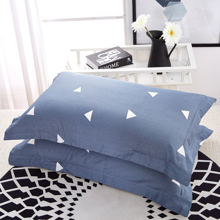 七好啄木鸟【一对装】全棉斜纹枕套枕芯套 纯棉枕头套 48*74枕套