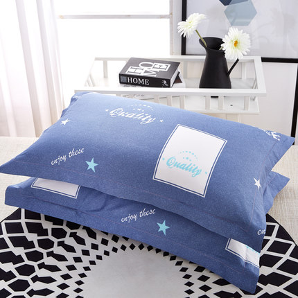 七好啄木鸟【一对装】全棉斜纹枕套枕芯套 纯棉枕头套 48*74枕套