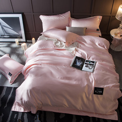 七好啄木鸟A水洗真丝B纯棉四件套套件1.5米1.8m床上用品床被套2.0