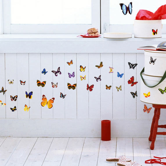 爱都特价AY1043A 蝴蝶飞飞墙贴81只蝴蝶冰箱衣柜门随心自粘PVC墙