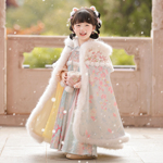 汉服女童2025冬款儿童古风仙气加绒大斗篷小女孩冬季披风披肩外套