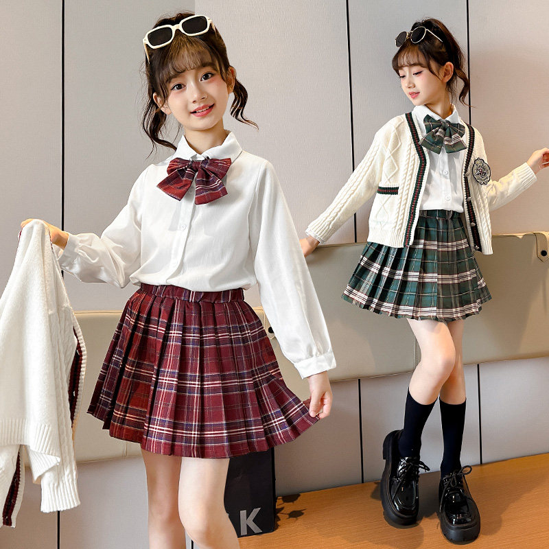 女童学院风2026春秋新款jk套装