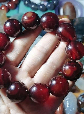 阜新本地天然酒红玛瑙手串14-20直径男女款手链本命年旺运送礼物