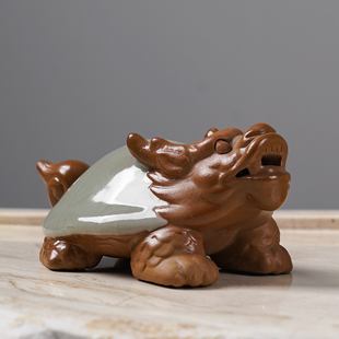 龙龟笑佛茶宠茶桌摆件桌面茶盘饰品精品可养茶玩功夫茶具配件手办