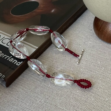 S925纯银编织白水晶手链热销新款时尚高级感ins简约百搭