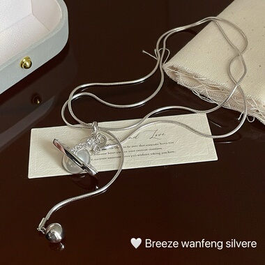 S925纯银珍珠星球西太后吊坠流苏毛衣链女高级感长款轻奢ins小众