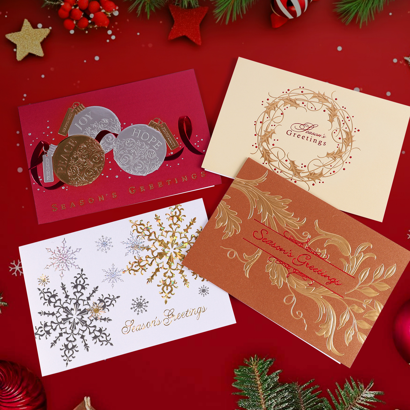 圣诞贺卡圣诞节节日英文对折卡片幼儿园手写祝福折叠创意留言卡儿童宝宝平安夜礼物糖果苹果礼盒明信片高级感