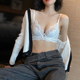 性感蕾丝超薄文胸套装 白色内衣女薄款 大胸显小胸收副乳防下垂法式