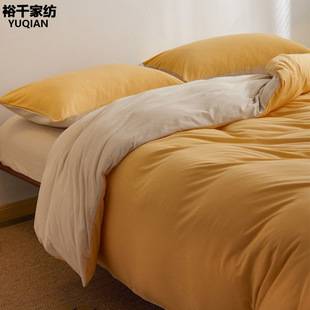 A类母婴级高级感纯棉四件套100全棉床品四季通用主卧室床笠款床单