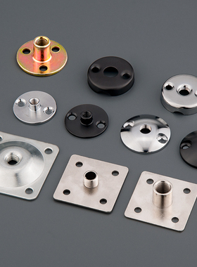 铁板法兰螺母1.0细牙粗牙螺纹圆形方形板底座挂板螺丝固定支架托