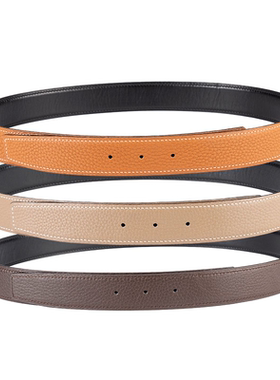 H家2024新款男士皮带32毫米双面皮革无扣7CAAE075ins新款高级质感