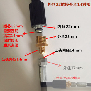 高压清洗机管子接头 刷车泵配件洗车机水枪水管加长连接直通对接